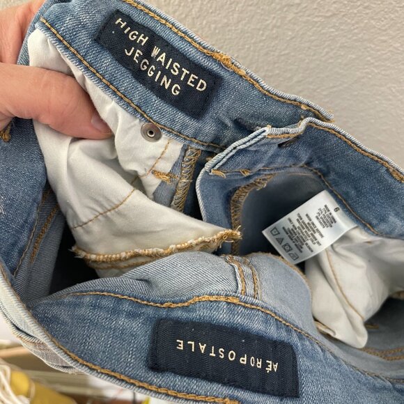 Aeropostale Seriously Stretchy High-Rise Jegging Size 6 Ripped Destroyed Skinny - Picture 10 of 11